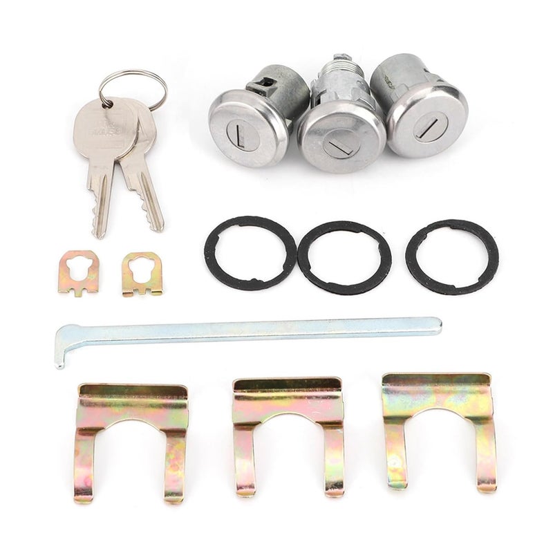 Klanata Car Door Trunk Key Kit Door Lock Cylinder Set Accessories Parts with 2 Keys 654394765282 Replacement for Chevelle - Image 4